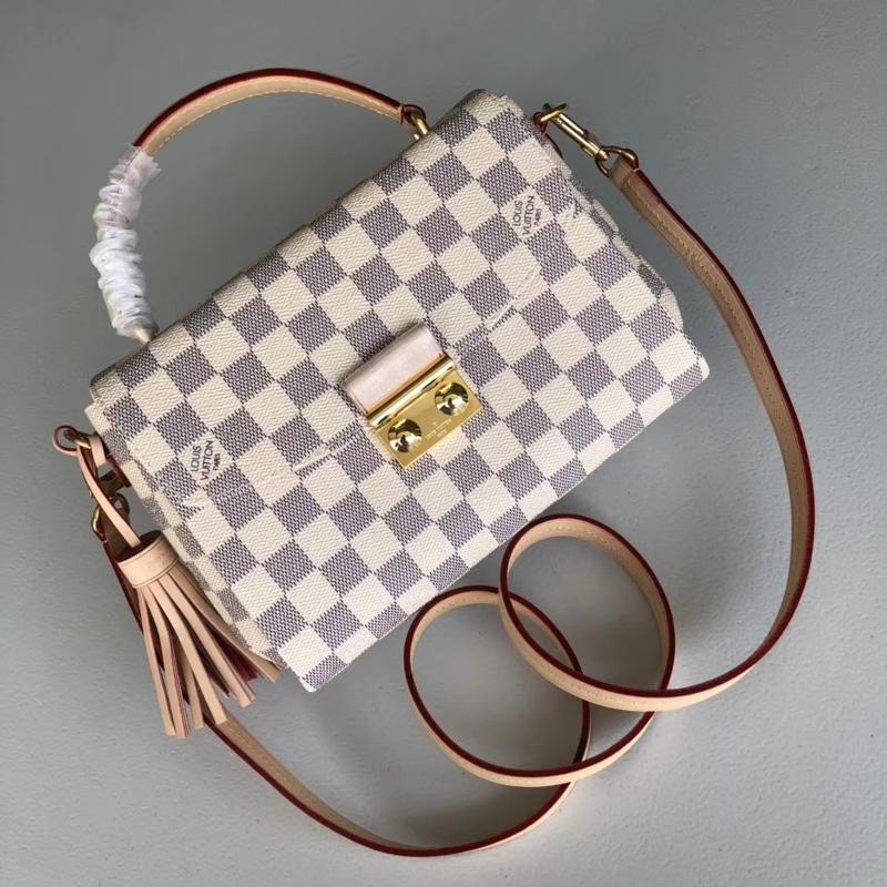 LV Shoulder Handbags N41581 White Grid